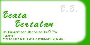 beata bertalan business card